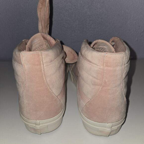 Vans Old Skool Pink Velvet Hi Top with Knotted Bow Men's 9.5 Women's 11 - Picture 8 of 12